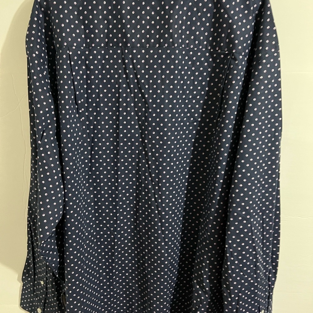 Van Heusen Polka Dot Dress Shirt Classic Cotton - Picture 2 of 10